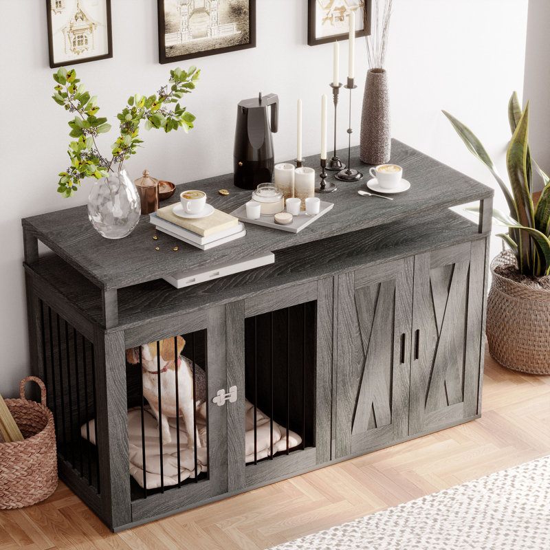 Tucker Murphy Pet™ 55" Dog Crate Tv Stand Furniture Style Coffee Bar